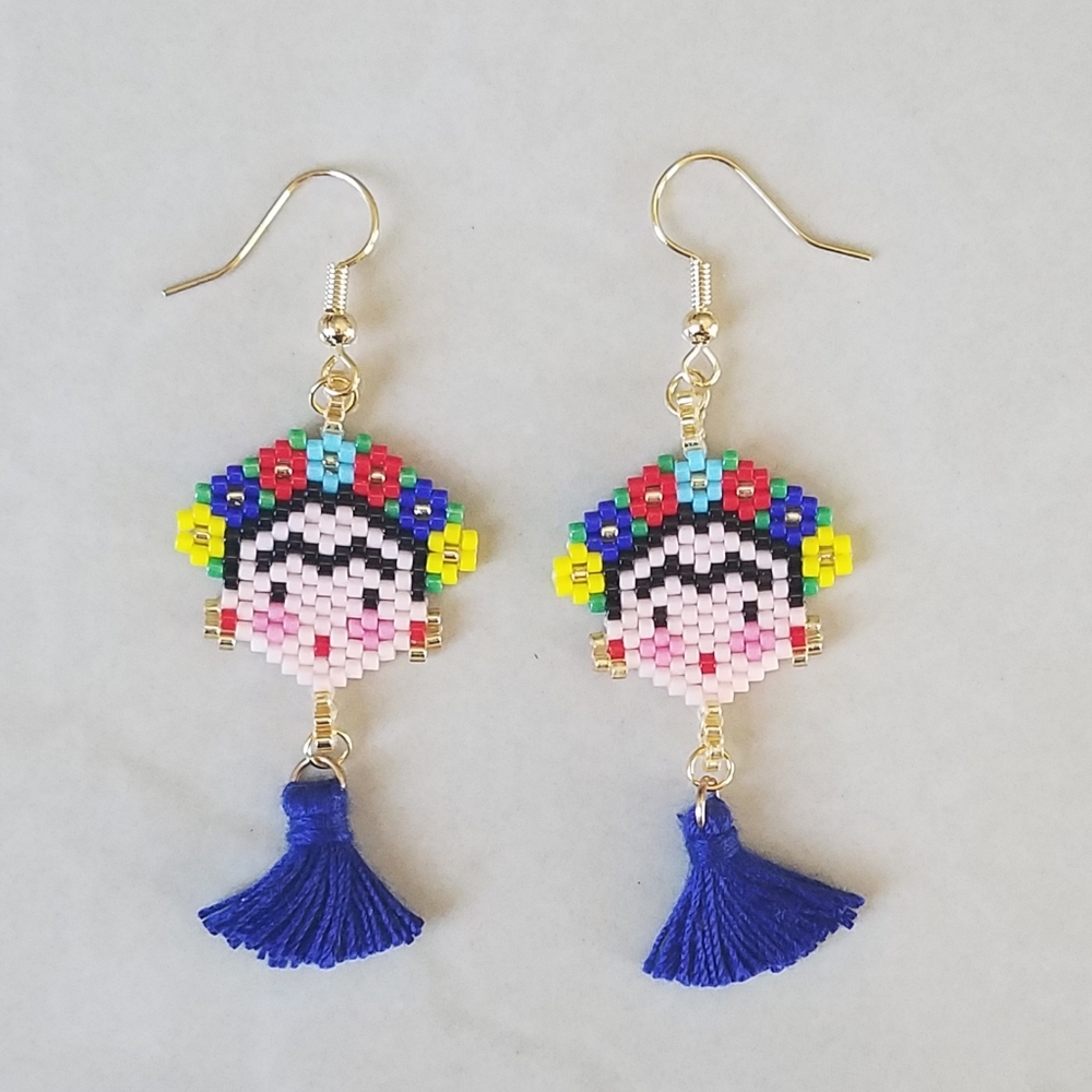Frida kahlo beaded earrings